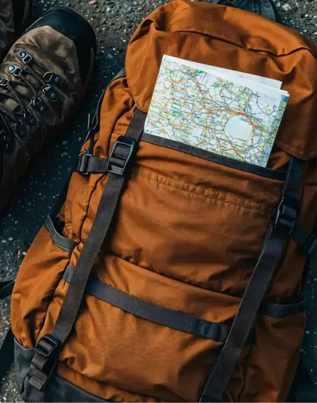 Durable green outdoor backpack suitable for hiking and multi-day travel
